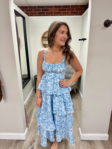 Ryleigh Floral Blue Dress