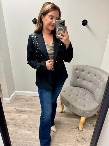 Holly Black Studded Blazer