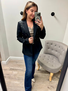 Holly Black Studded Blazer