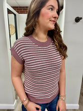 Load image into Gallery viewer, Adele Mauve Stripe Top