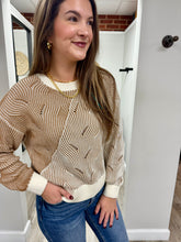 Load image into Gallery viewer, Rylee Mocha Two Tone Sweater