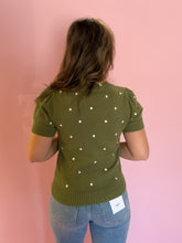 Load image into Gallery viewer, Tay Olive Polka Dot Top