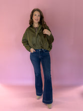 Load image into Gallery viewer, Kira Olive Suede Cropped Jacket