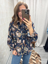 Load image into Gallery viewer, Chaney Navy Floral Top