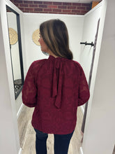 Load image into Gallery viewer, Sophia Burgundy Textured Top