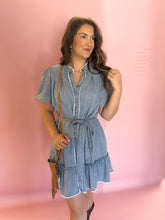 Load image into Gallery viewer, Claire Chambray Lace Dress