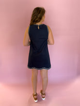 Load image into Gallery viewer, Bella Navy Eyelet Dress