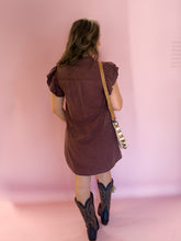 Load image into Gallery viewer, Blaire Wine Button Down Dress