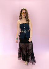 Load image into Gallery viewer, Lacey Denim Strapless Top
