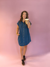 Load image into Gallery viewer, Cecilia Denim Button Down Dress