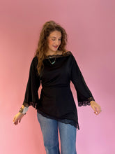 Load image into Gallery viewer, Maggie Black Lace Bell Sleeve Top