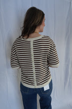 Load image into Gallery viewer, Nola Button Up Brown Striped Top