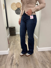 Load image into Gallery viewer, Dark Wash Mid Rise TC Flare Jeans
