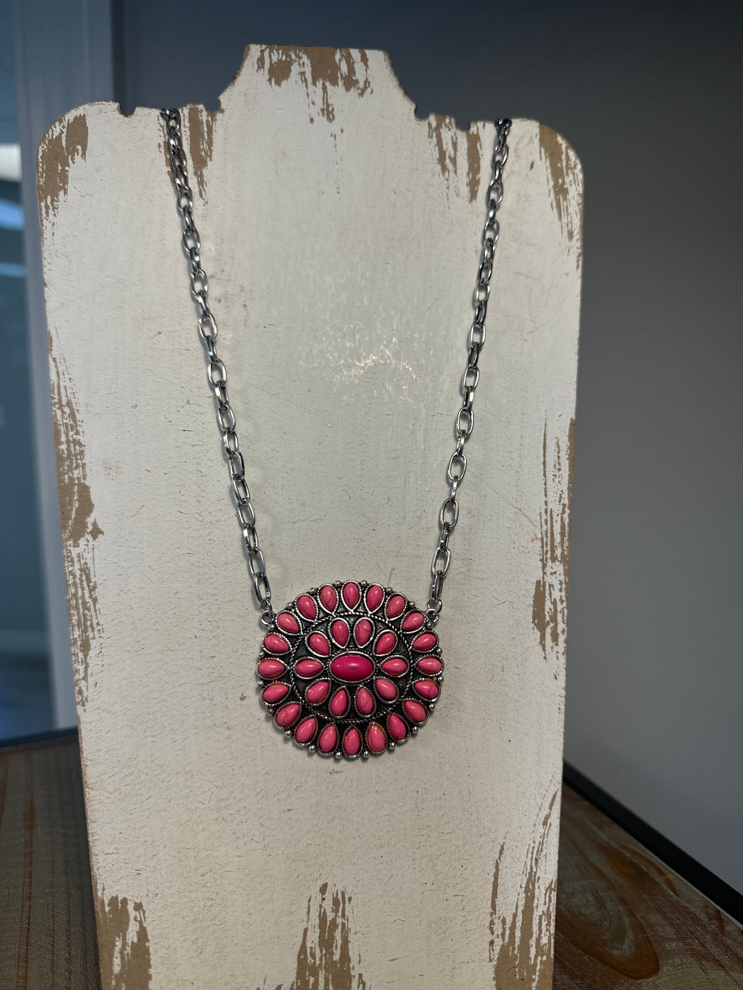 Pink Silver Necklace