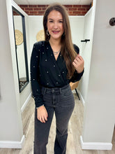 Load image into Gallery viewer, Kyla Black Studded Bodysuit
