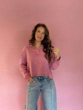 Load image into Gallery viewer, Riley Pink V-Neck Crewneck