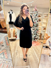 Load image into Gallery viewer, Lara Black Velvet Dress