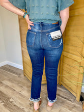 Load image into Gallery viewer, High Waisted Distressed Straight Denim