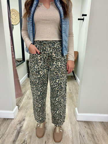 Lexi Leopard Barrel Jeans