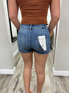 High Rise Front Seam Shorts
