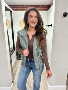Megan Button Up Vest