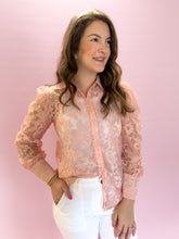 Load image into Gallery viewer, Lexy Pink Floral Sheer Top