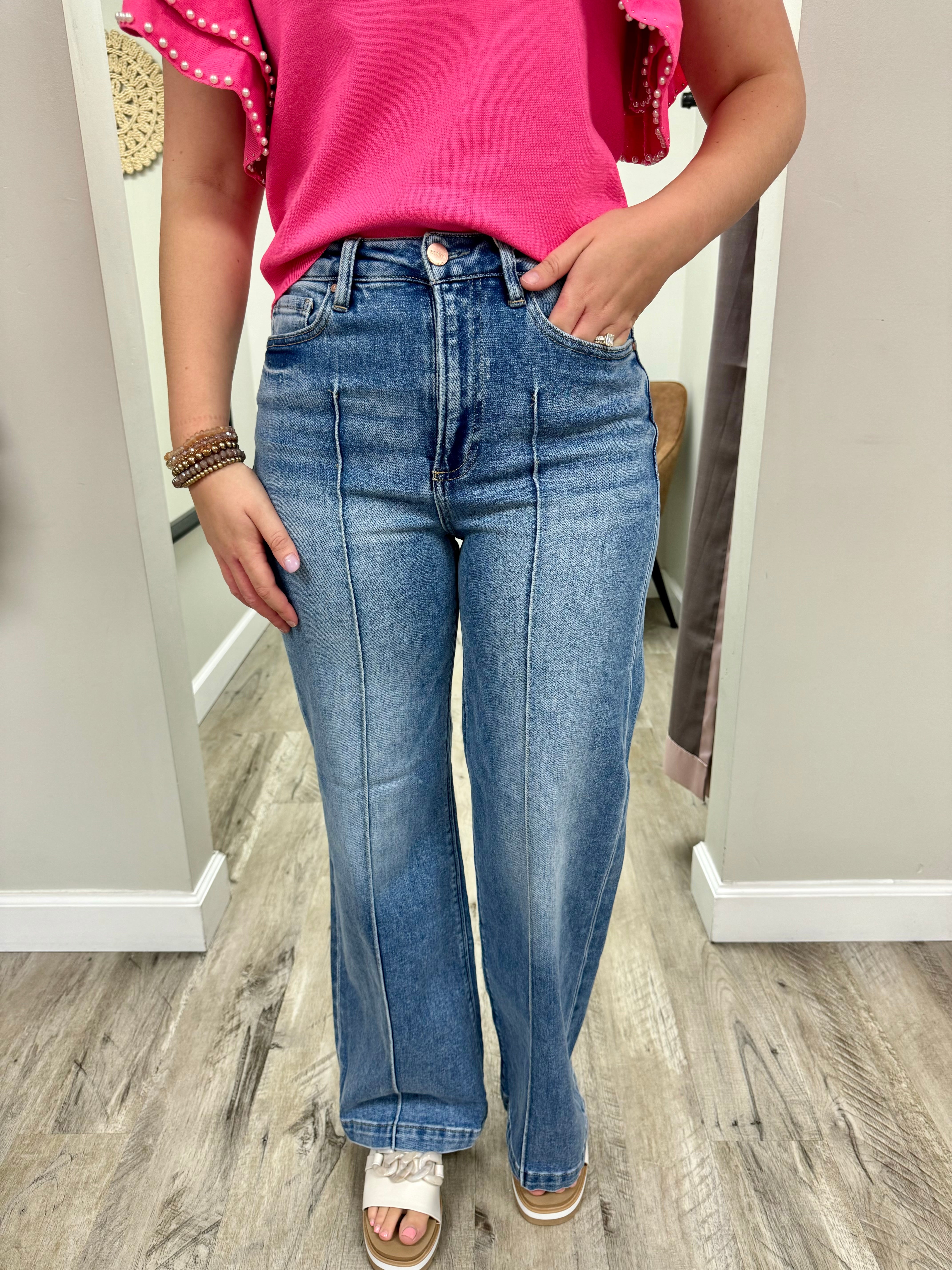 High Rise Wide Leg Pintuck Denim – Daisies & Denim Boutique
