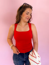 Load image into Gallery viewer, Addie Red Ruched Tank