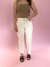 Load image into Gallery viewer, Ecru High Rise Cuffed Baggy Denim