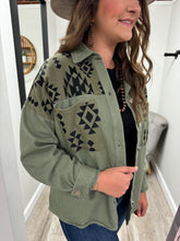 Load image into Gallery viewer, Piper Olive Aztec Jacket