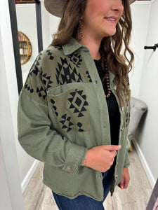 Piper Olive Aztec Jacket