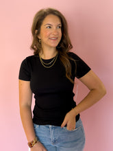 Load image into Gallery viewer, Tara Ribbed Short Sleeve Top