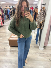 Load image into Gallery viewer, Claire Olive Denim Collared Top