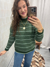 Load image into Gallery viewer, Tilly Stripe Forest Green Sweater
