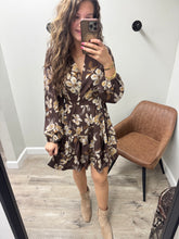 Load image into Gallery viewer, Jenna Brown Floral Dress