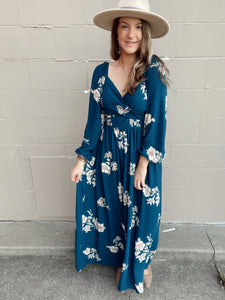 Sarah Teal Floral Maxi Dress