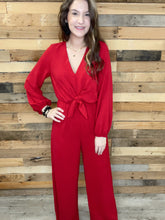 Load image into Gallery viewer, Briar Red Tie Jumpsuit