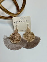 Load image into Gallery viewer, Woven Gold Tassel Earrings