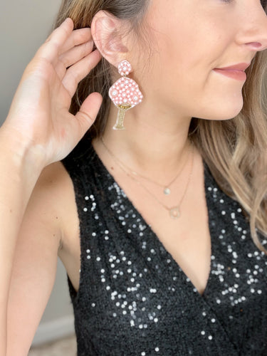 Pink Bubbly Champagne Earrings