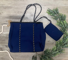 Load image into Gallery viewer, Zoe Navy Stripe Purse