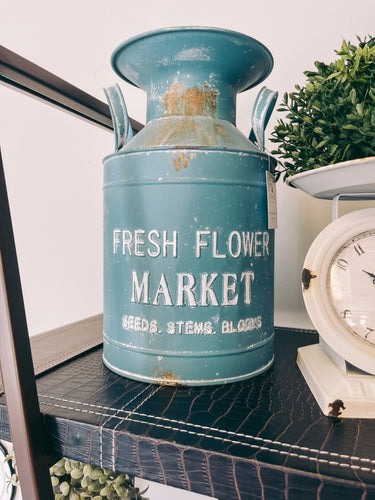 Vintage Fresh Flower Market Milk Can